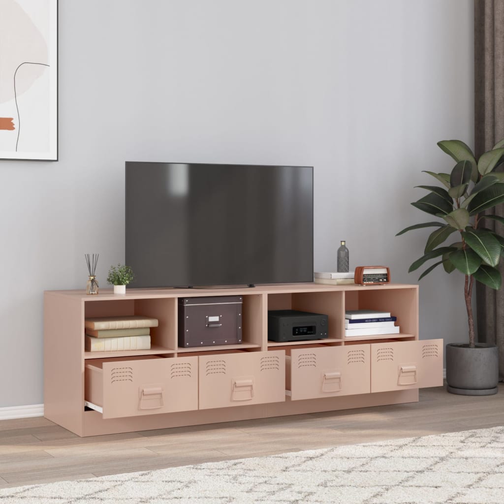 vidaXL TV skrinky 2 ks ružové 67x39x44 cm oceľ