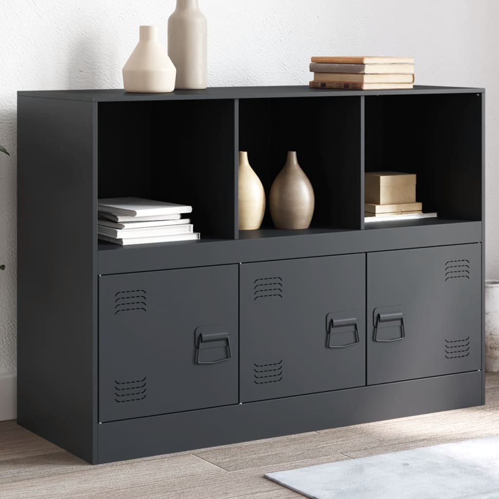 vidaXL Komoda antracitová 99x39x73 cm oceľ