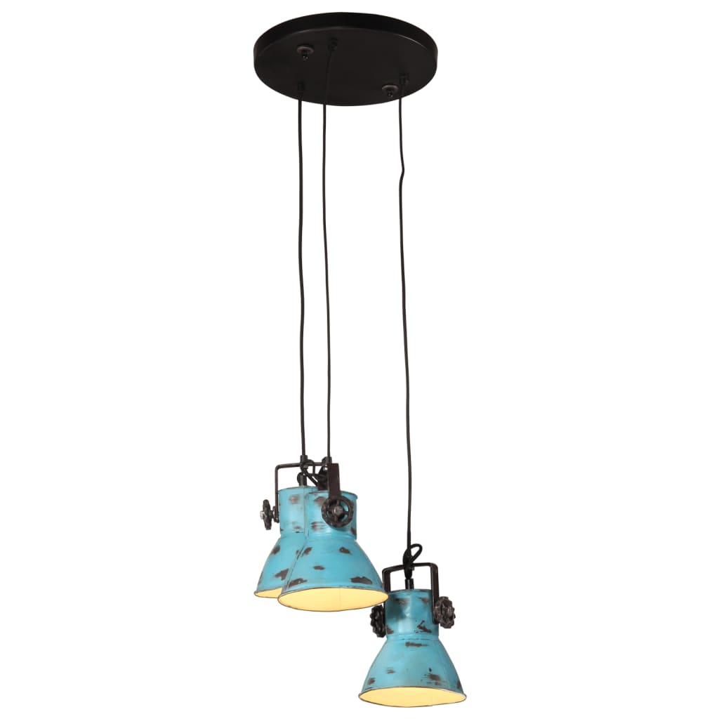 vidaXL Závesná lampa 25 W šmuhovaná modrá 30x30x100 cm E27