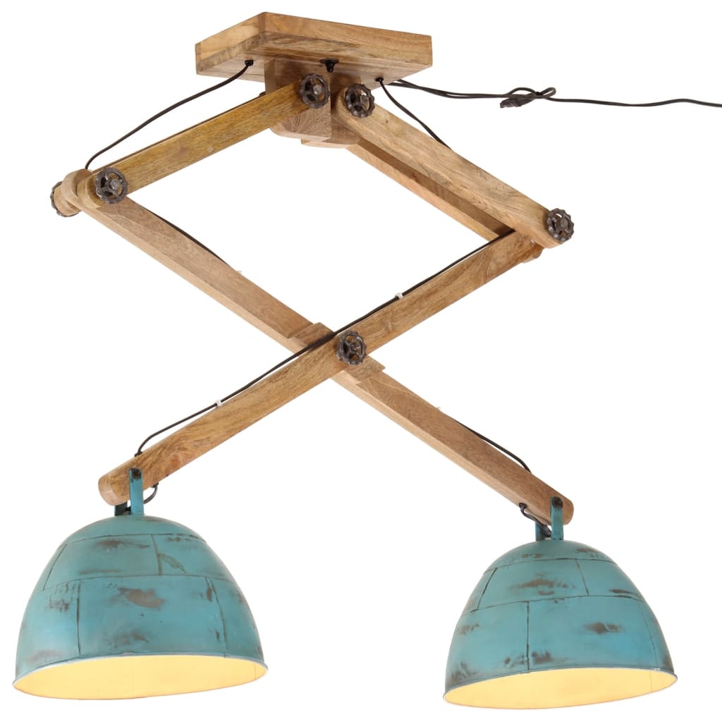 vidaXL Stropná lampa 25 W šmuhovaná modrá 29x18x85 cm E27