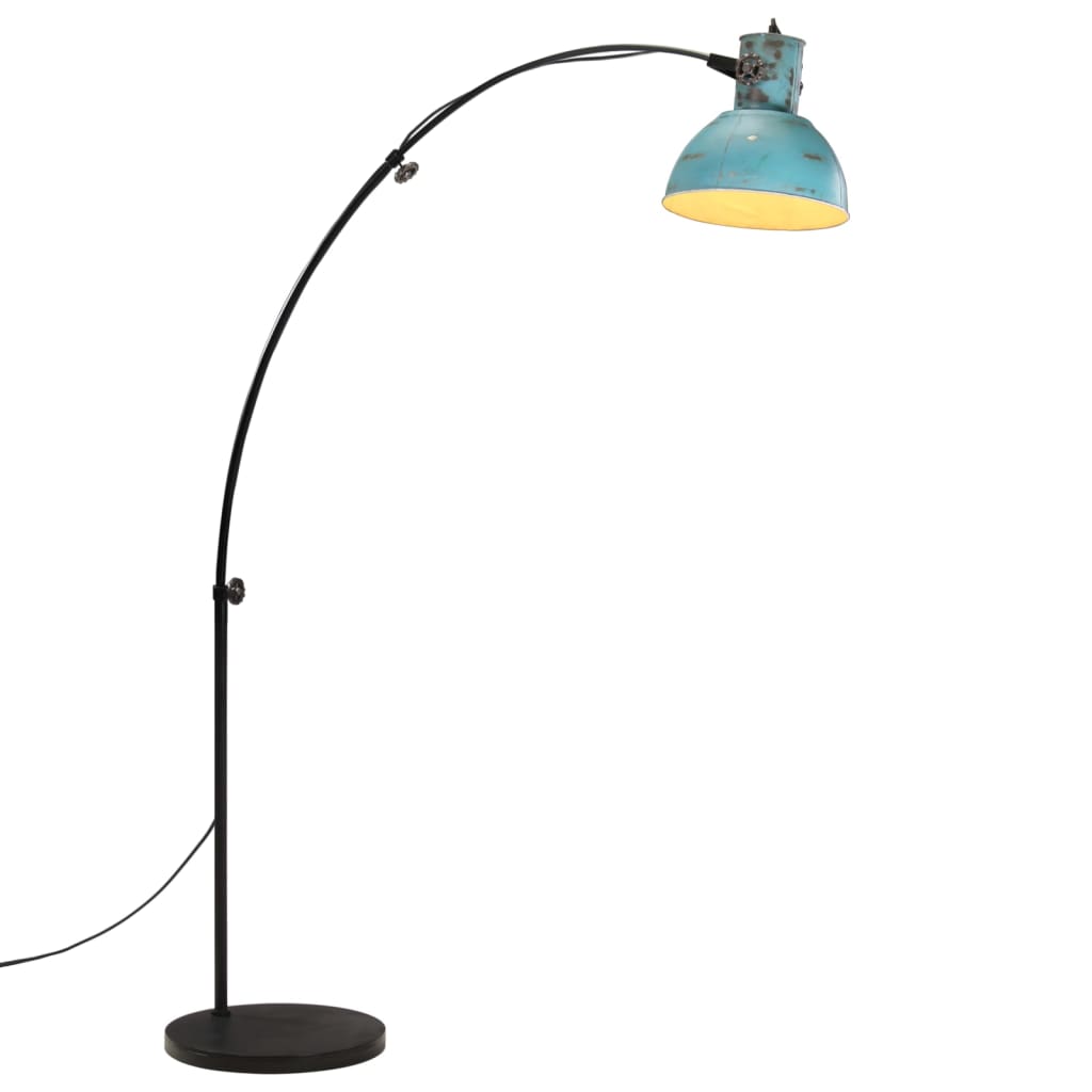 vidaXL Podlahová lampa 25 W šmuhovaná modrá 150 cm E27