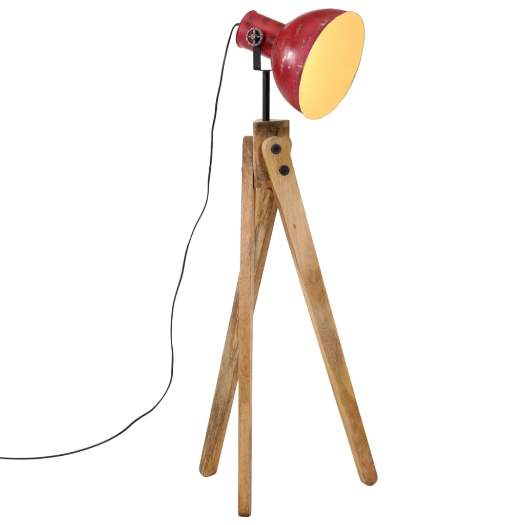 vidaXL Podlahová lampa 25 W šmuhovaná červená 45x45x120 cm E27