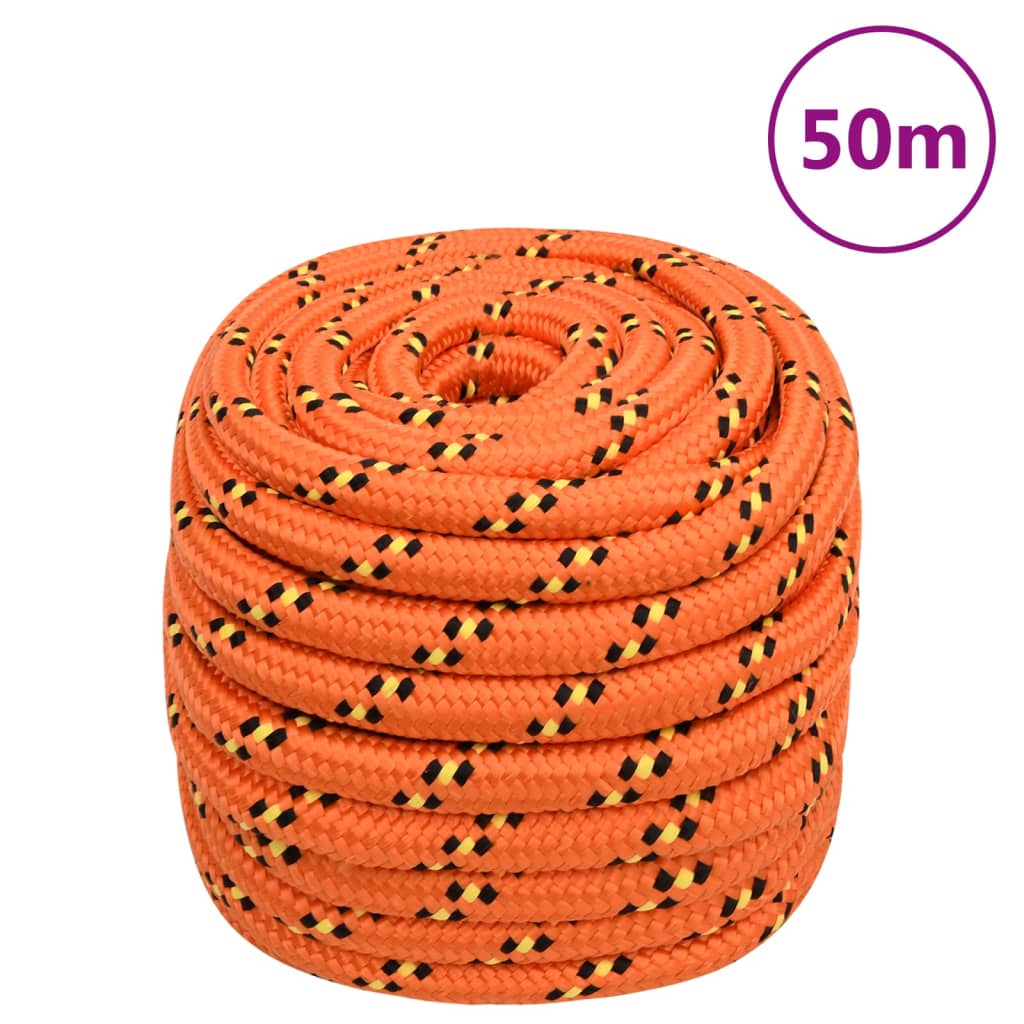 vidaXL Lodné lano oranžové 20 mm 50 m polypropylén