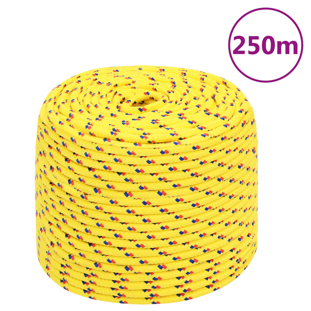 vidaXL Lodné lano žlté 10 mm 250 m polypropylén