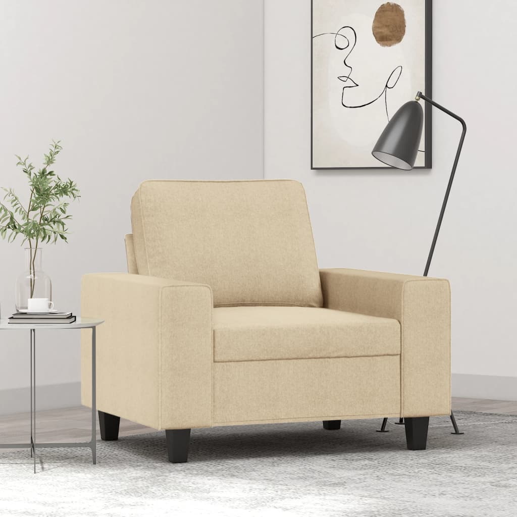 vidaXL Jednomiestna pohovka, krémová 60 cm, látka