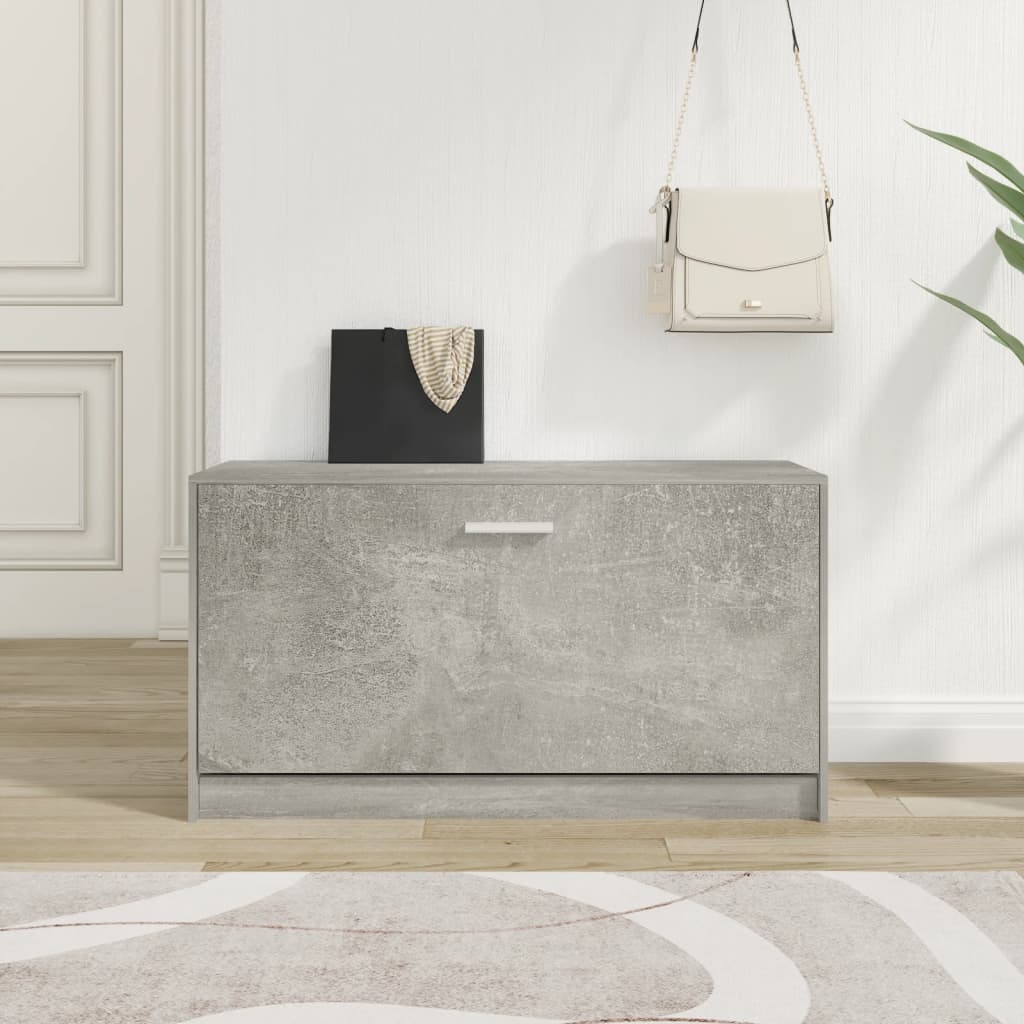 vidaXL Lavica na topánky betónová sivá 80x24x45 cm spracované drevo