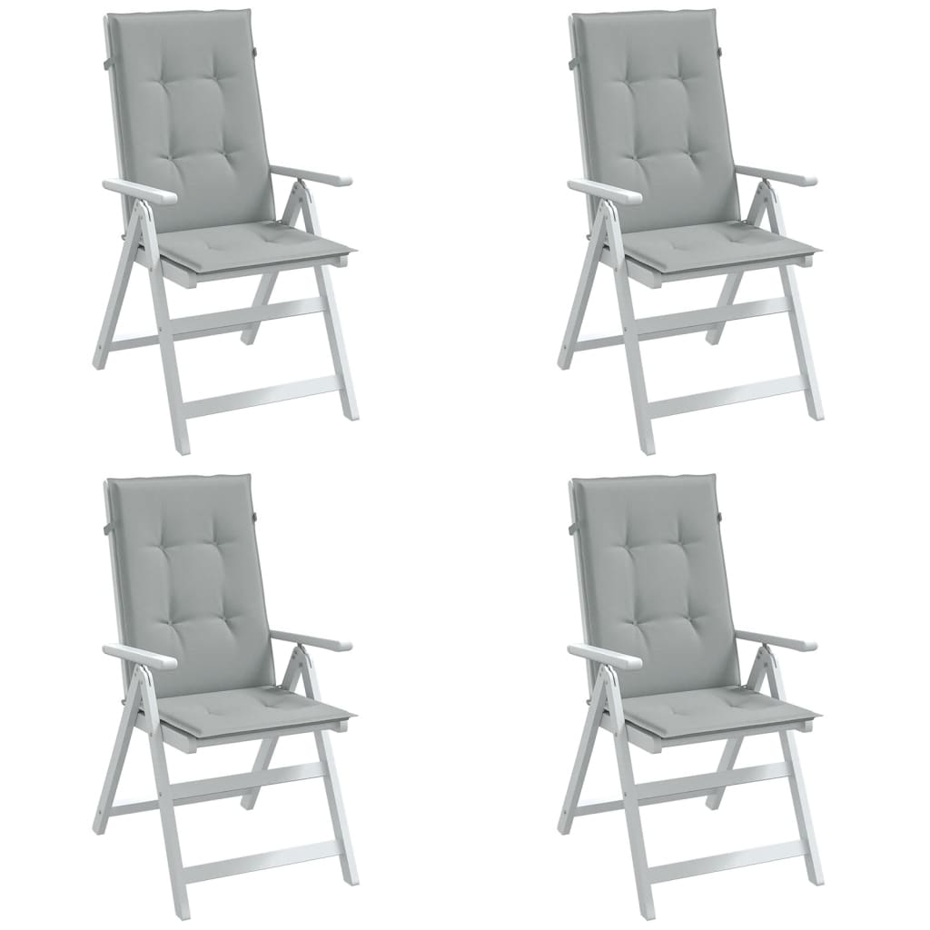 vidaXL Vankúše na stoličky 4 ks svetlosivá melanž 120x50x4 cm látka
