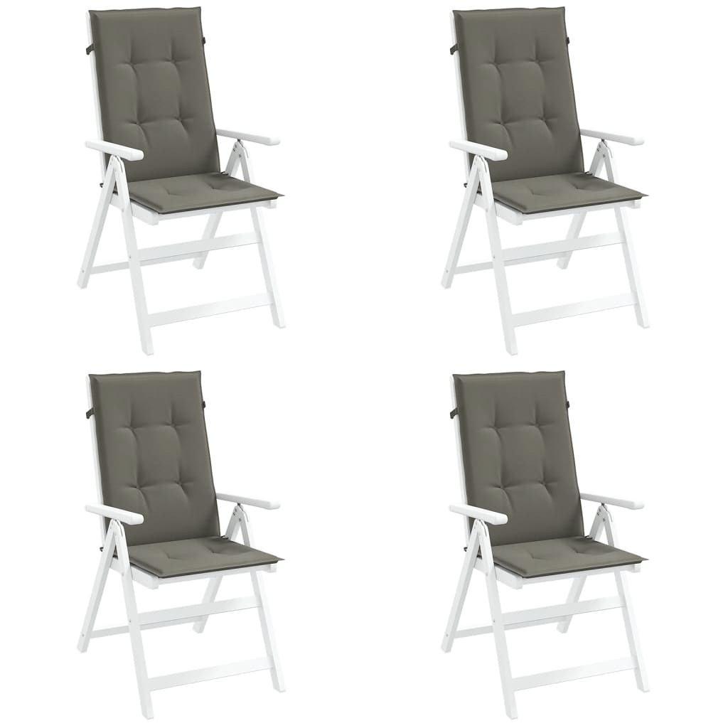 vidaXL Vankúše na stoličky 4 ks tmavosivá melanž 120x50x4 cm látka