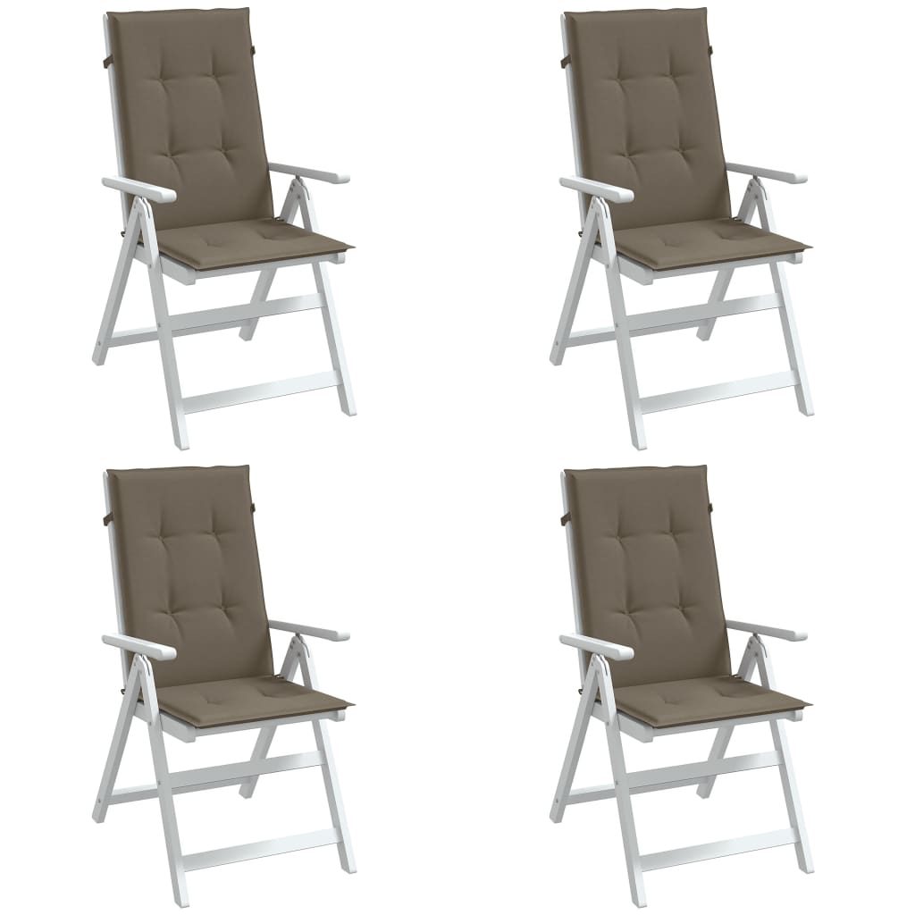 vidaXL Vankúše na stoličky 4 ks sivohnedá melanž 120x50x4 cm látka