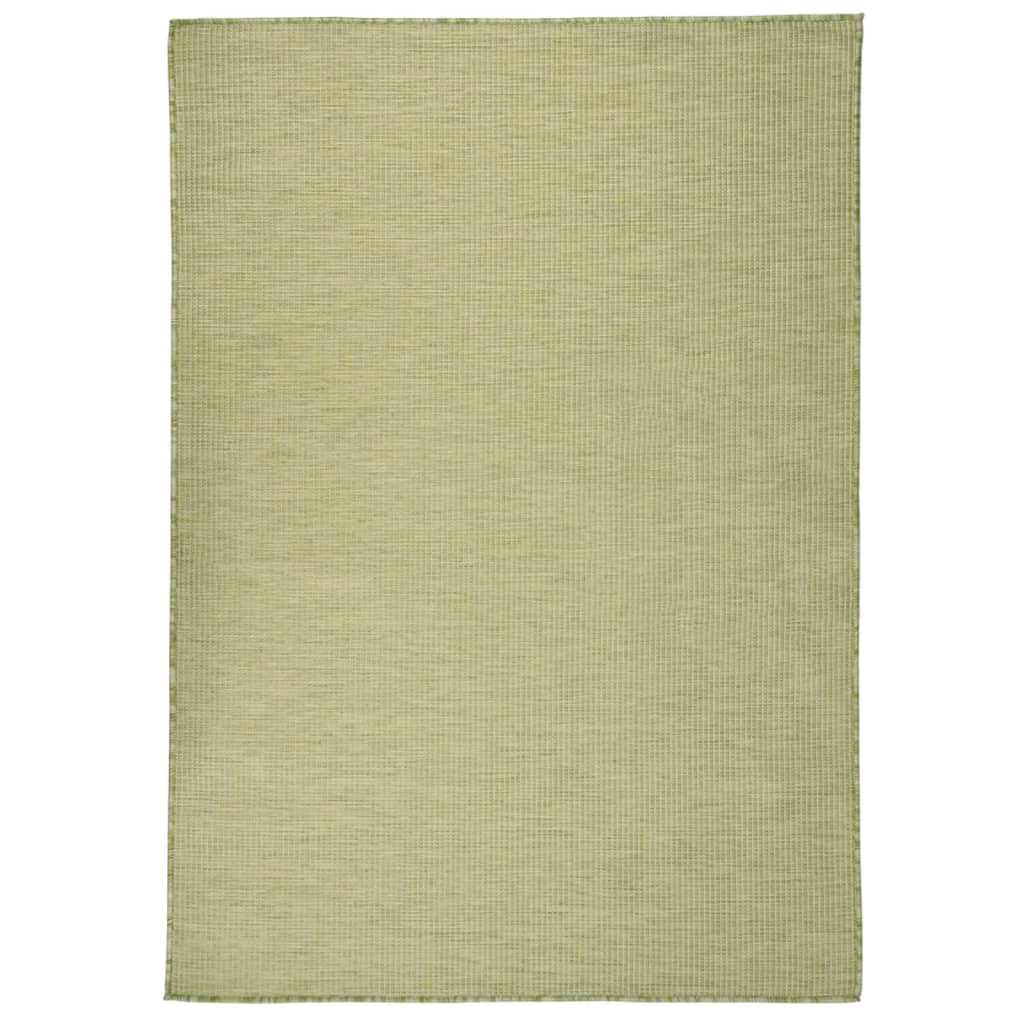 vidaXL Vonkajší koberec s plochým tkaním 160x230 cm zelený