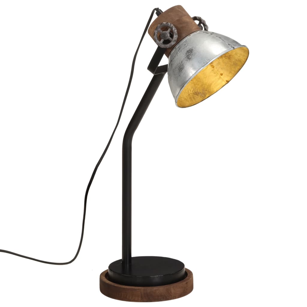 vidaXL Stolová lampa 25 W starožitná strieborná 18x18x60 cm E27