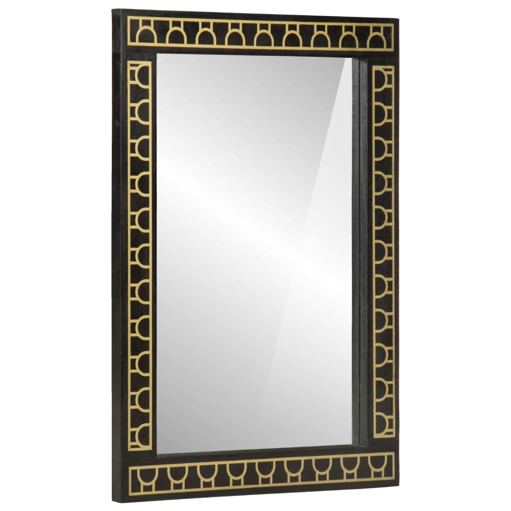 vidaXL Zrkadlo do kúpeľne 50x70x2,5 cm masívny mangovník a sklo