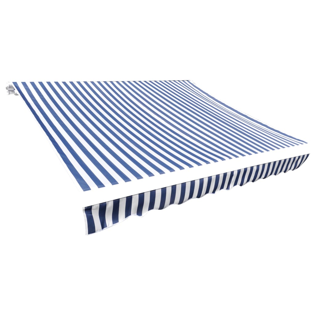 vidaXL Tieniaca plachta na markízu, plátená, modro biela 500x300 cm