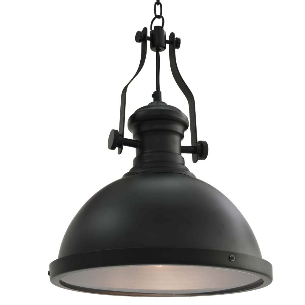 vidaXL Stropná lampa čierna okrúhla E27