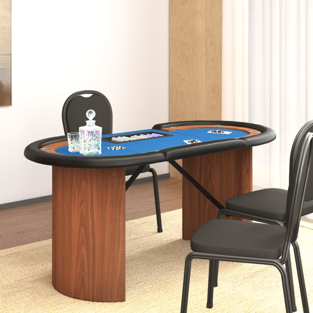 vidaXL Pokrový stôl pre 10 hráčov so zásobníkom modrý 160x80x75 cm