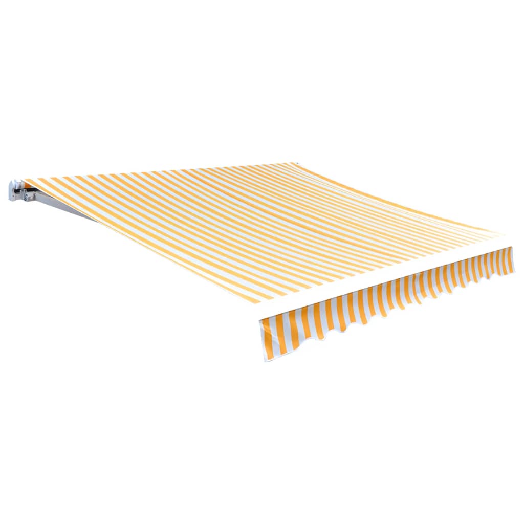 vidaXL Tieniaca plachta na markízu, plátená, oranžovo biela 500x300 cm