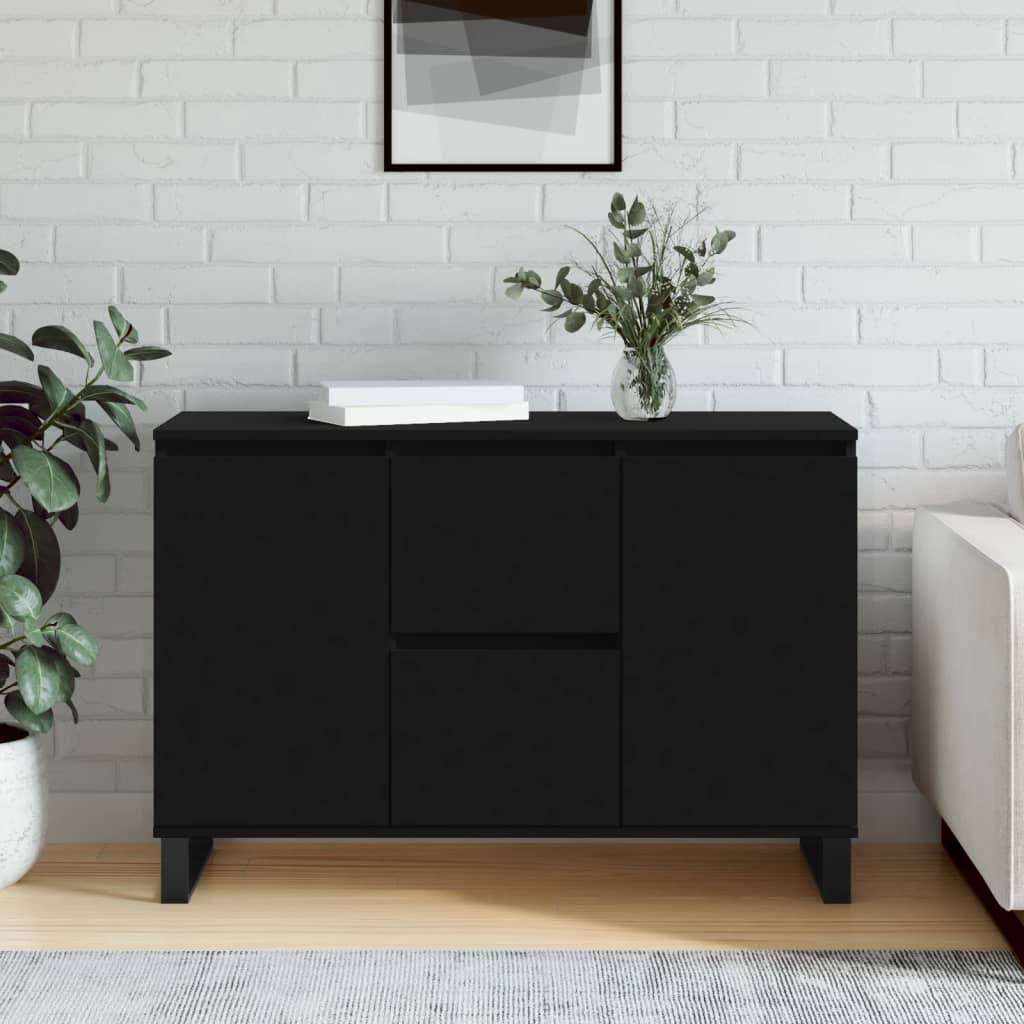 vidaXL Komoda, čierna 104x35x70 cm, kompozitné drevo