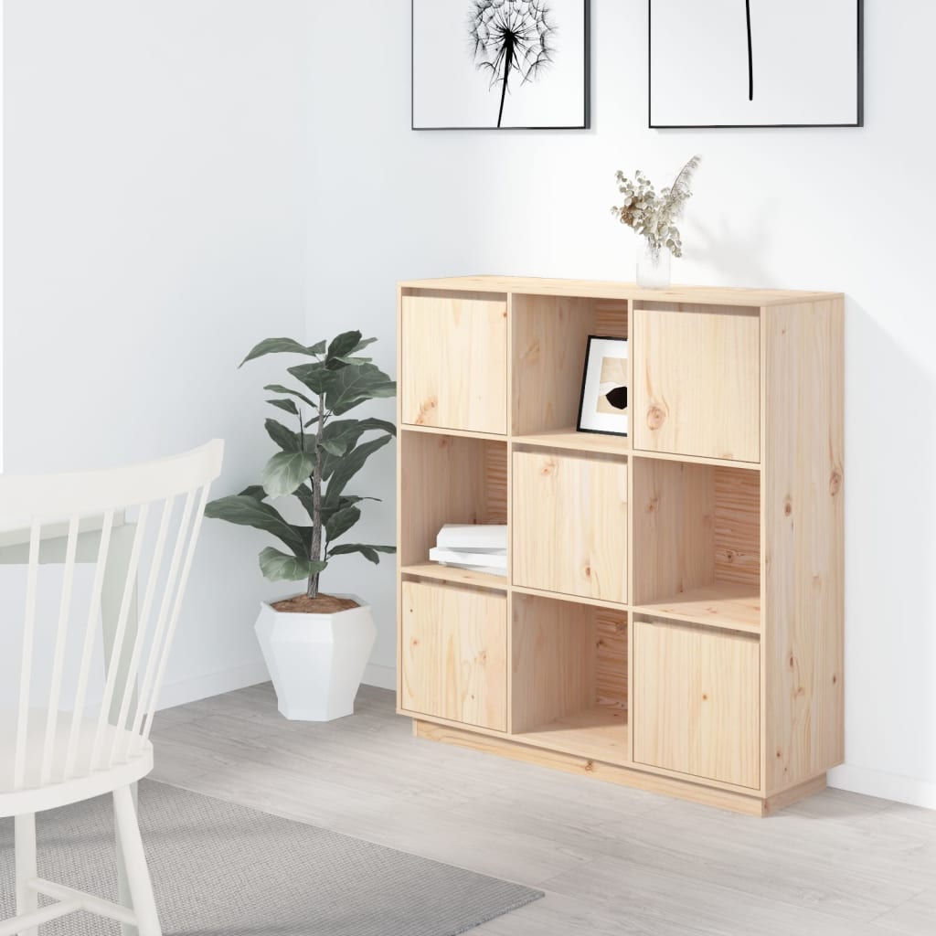vidaXL Vysoká skrinka 110,5x35x117 cm masívna borovica