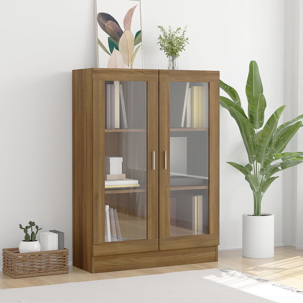 vidaXL Vitrína hnedý dub 82,5x30,5x115 cm spracované drevo
