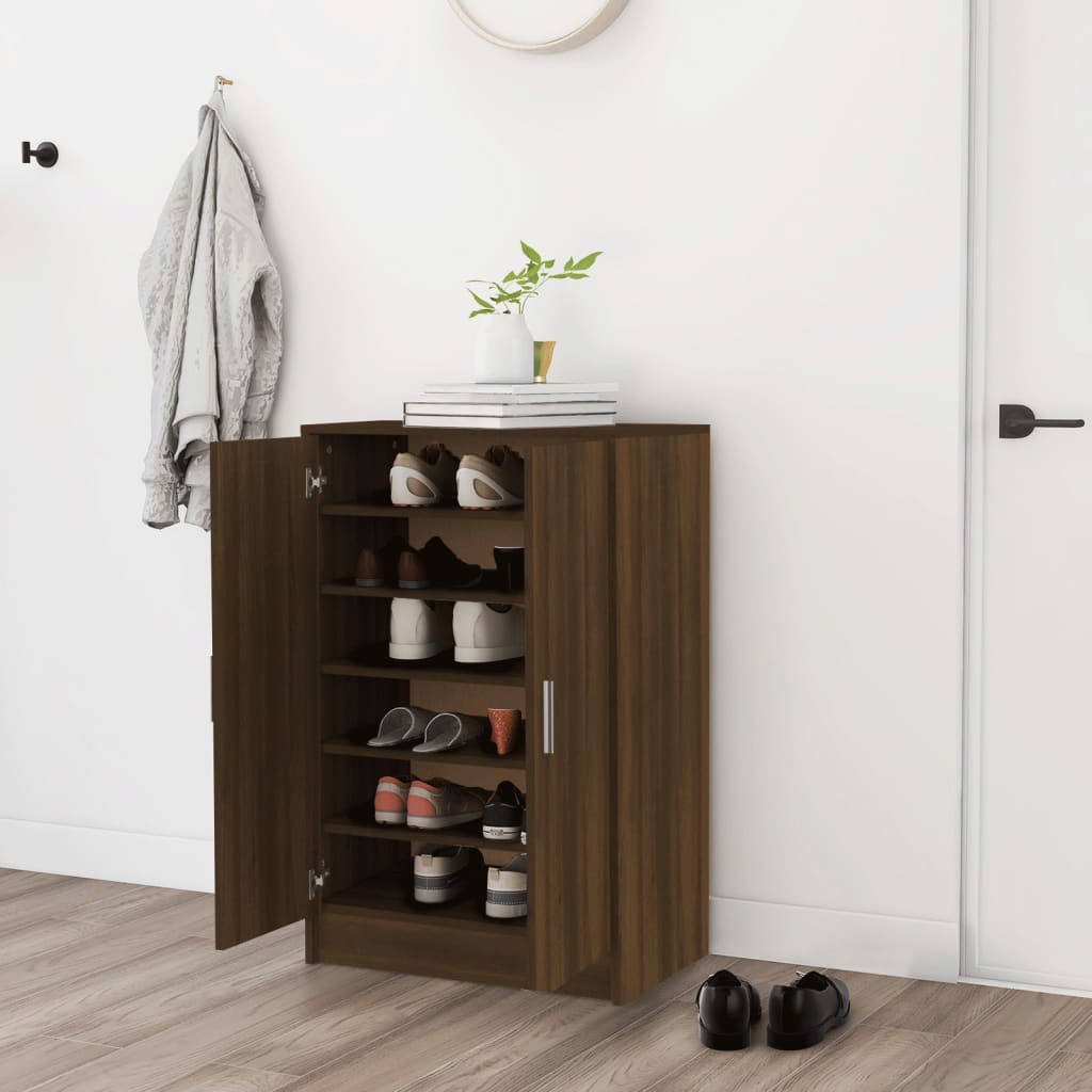 vidaXL Botník hnedý dub 60x35x92 cm spracované drevo