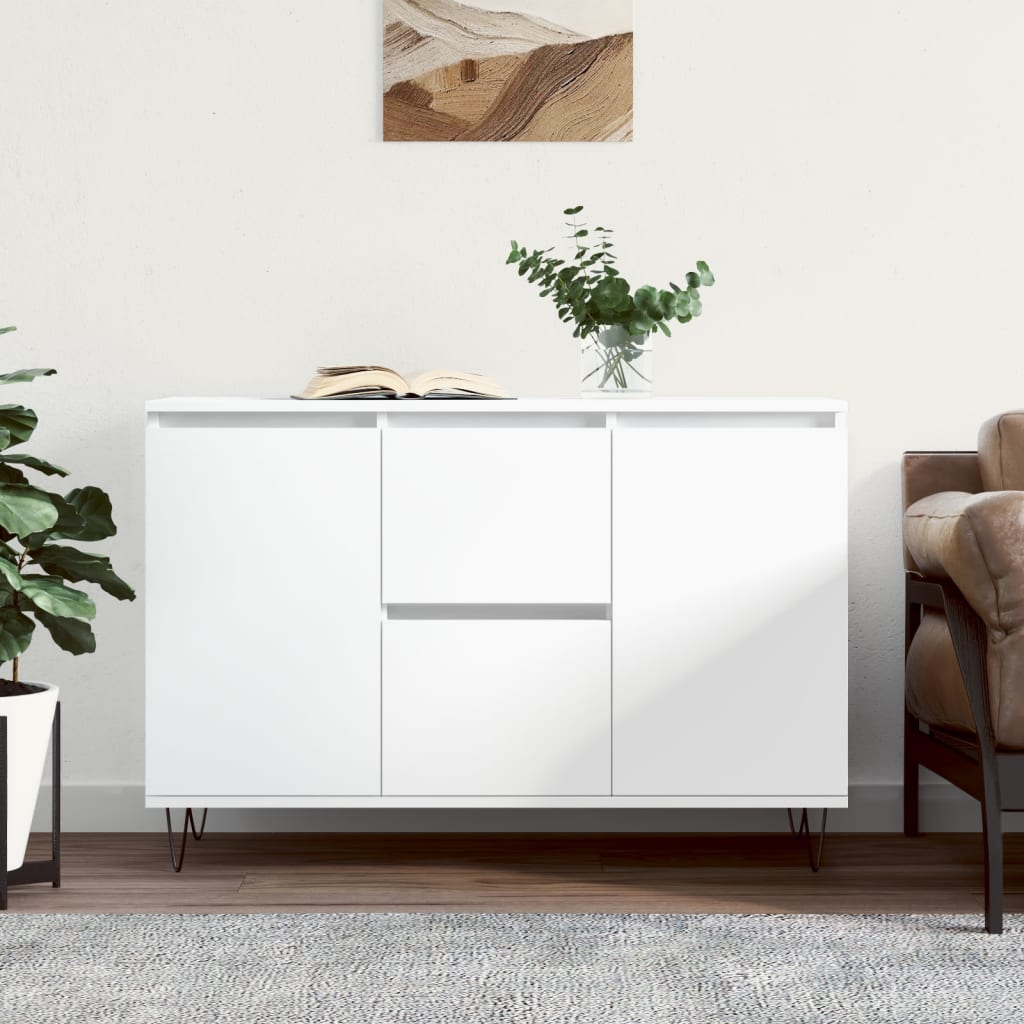 vidaXL Komoda, biela 104x35x70 cm, kompozitné drevo
