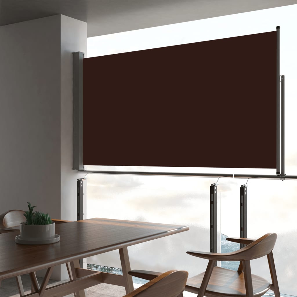 vidaXL Zaťahovacia bočná markíza na terasu 160x300 cm, hnedá
