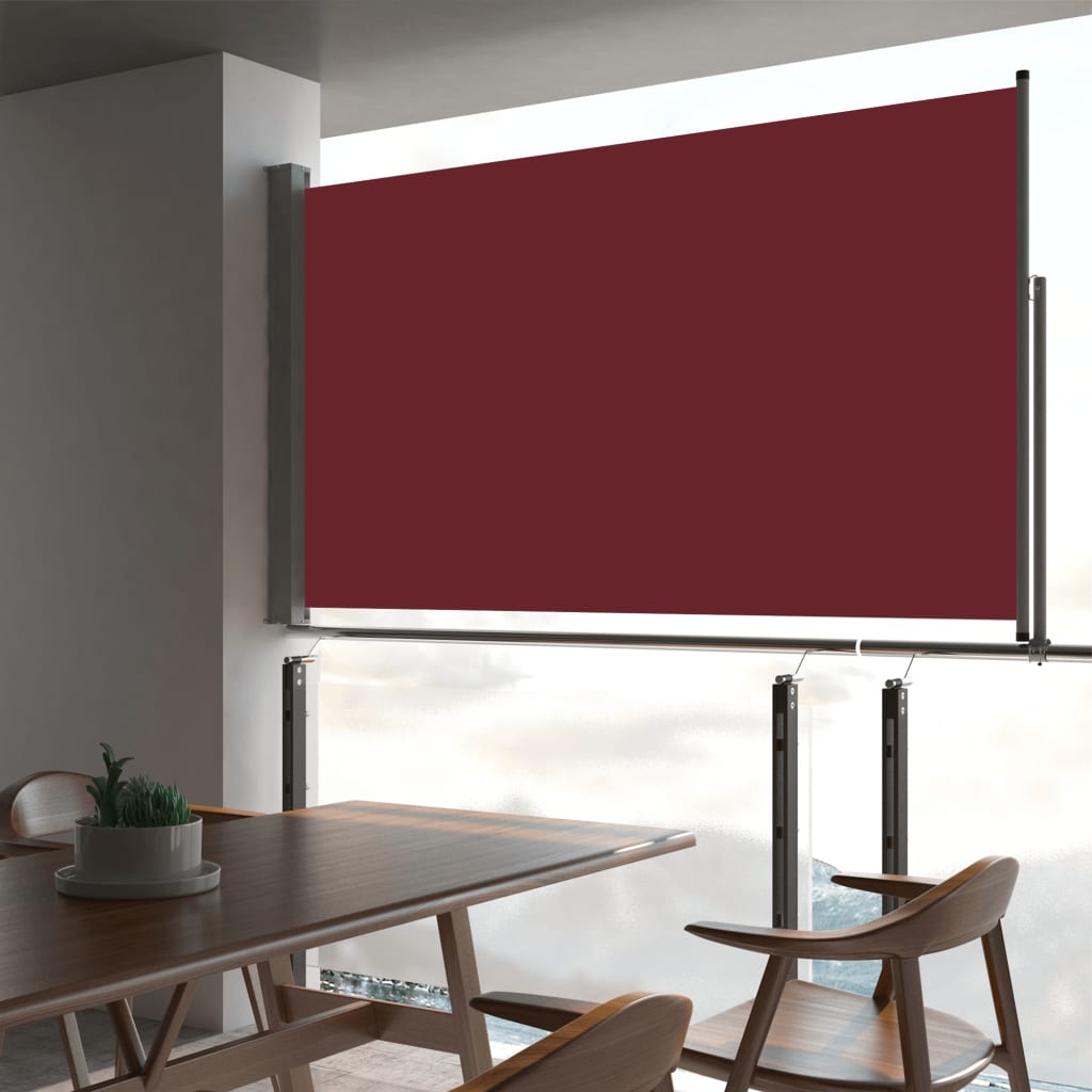 vidaXL Zaťahovacia bočná markíza na terasu 140x300 cm, červená