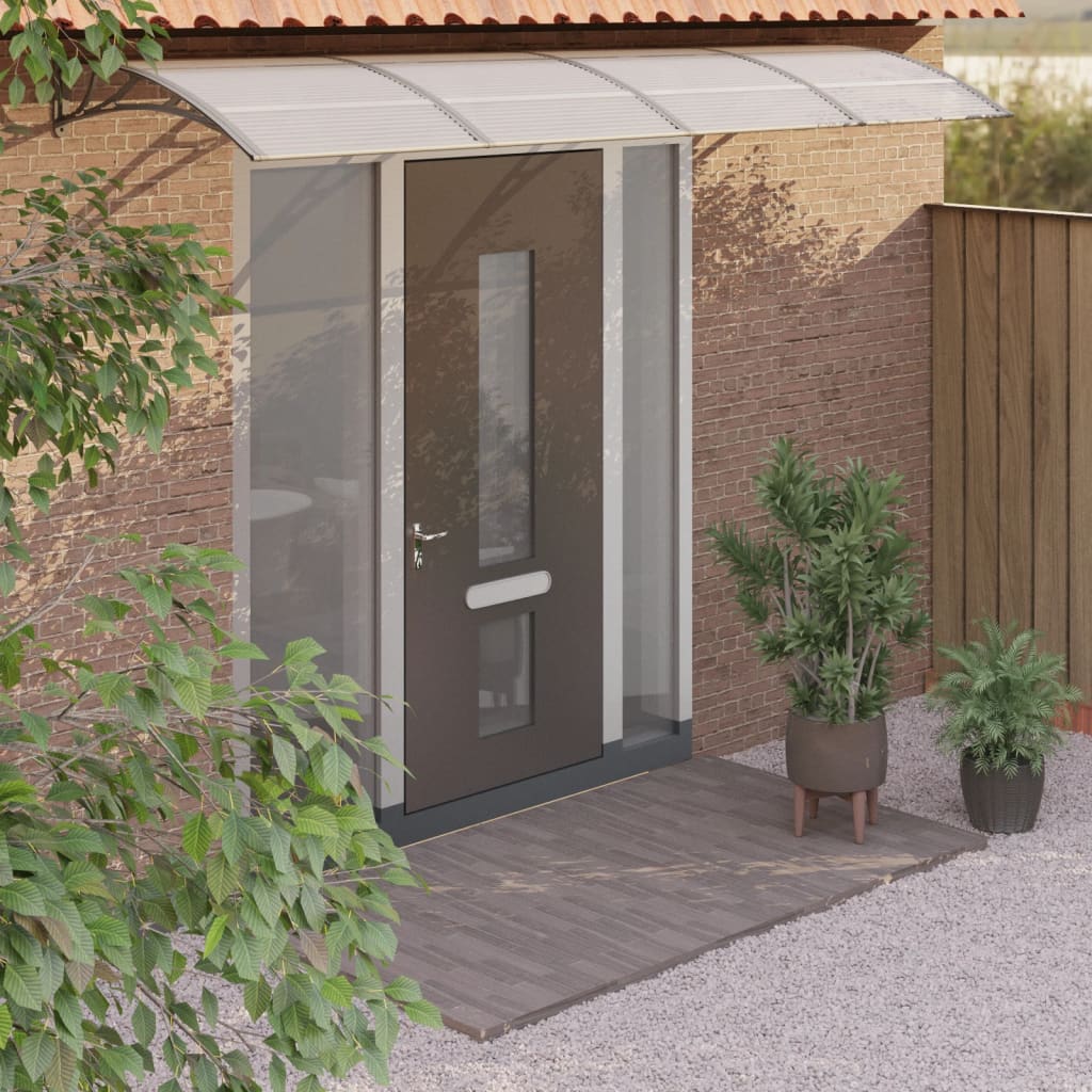 vidaXL Vchodová strieška sivá a priehľadná 350x75 cm polykarbonát
