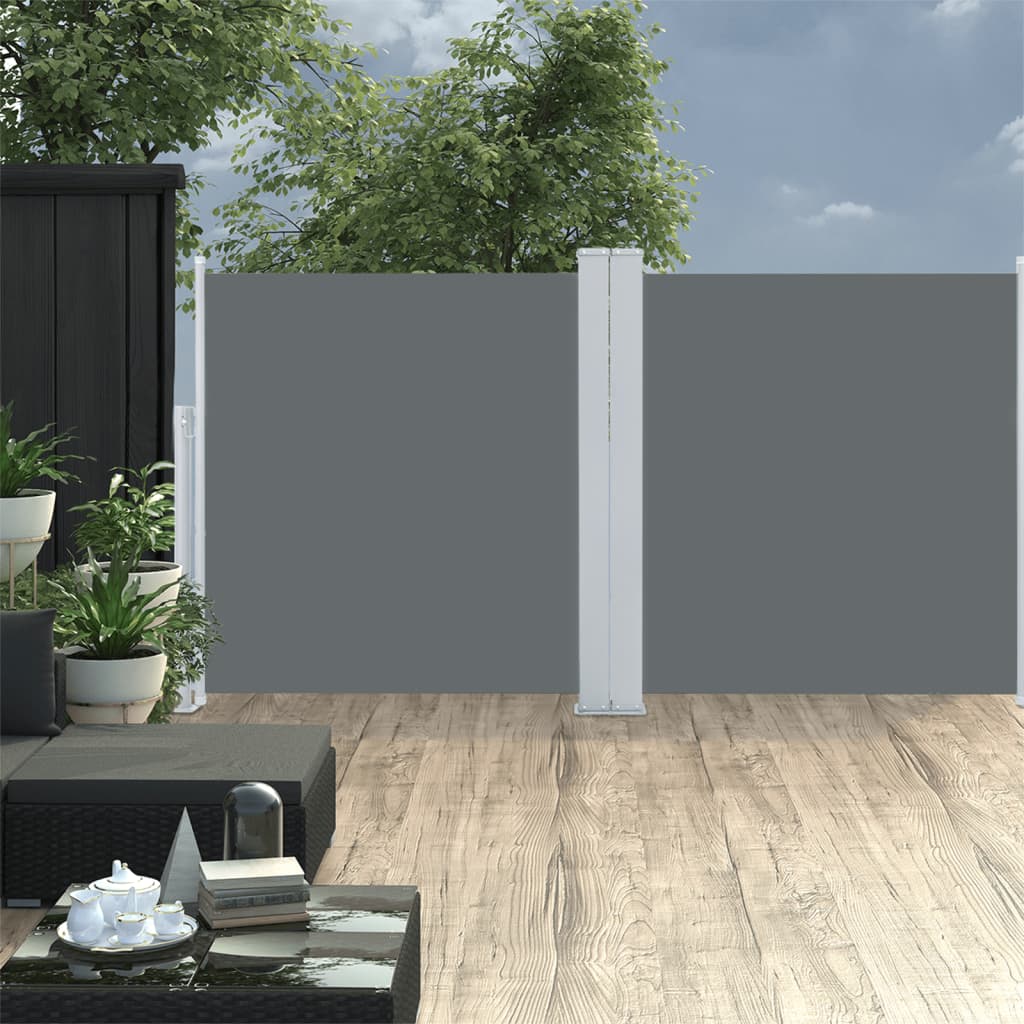 vidaXL Zaťahovacia bočná markíza, antracitová 120x600 cm