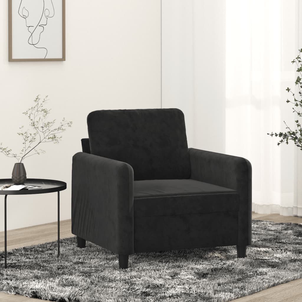 vidaXL Kreslo čierne 60 cm zamat