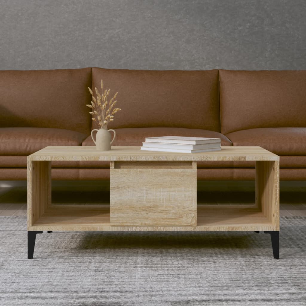 vidaXL Konferenčný stolík dub sonoma 90x50x36,5 cm spracované drevo