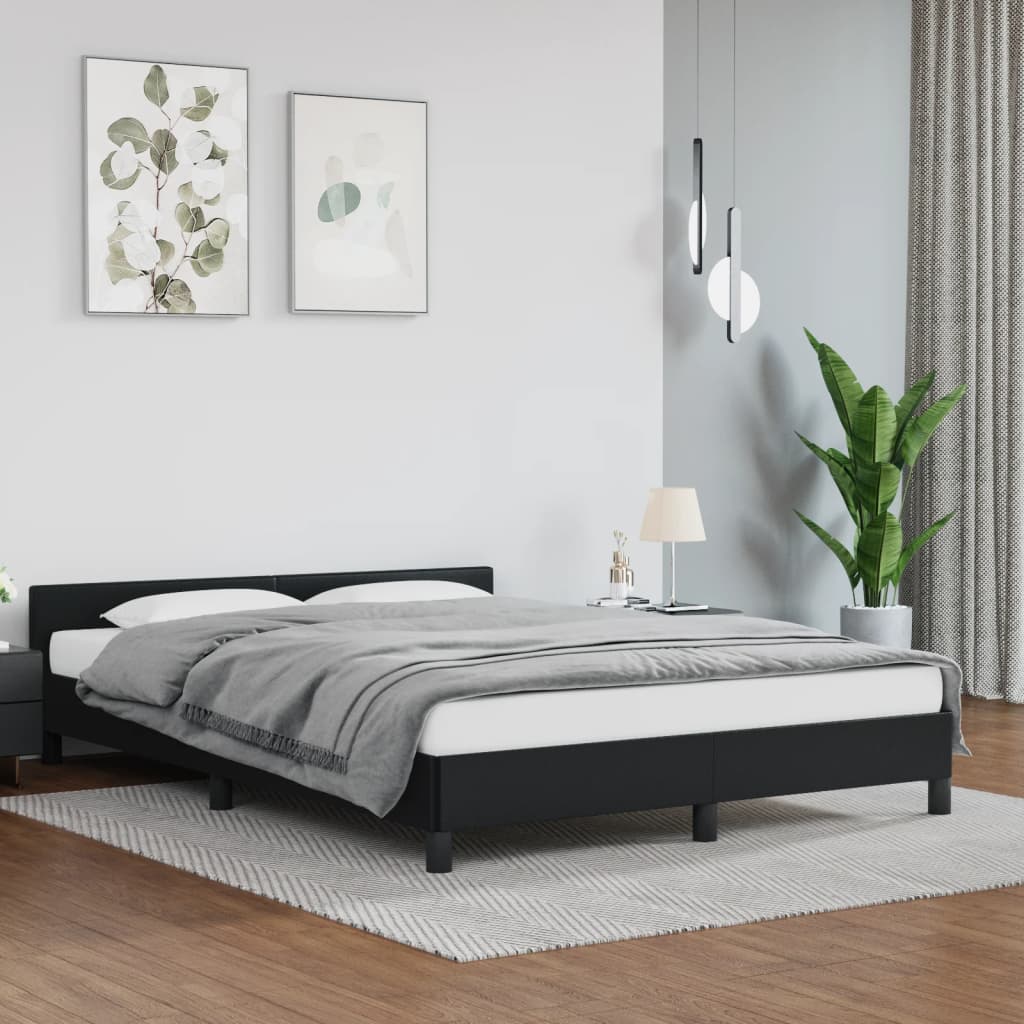 vidaXL Posteľný rám s čelom čierny 140x200 cm umelá koža