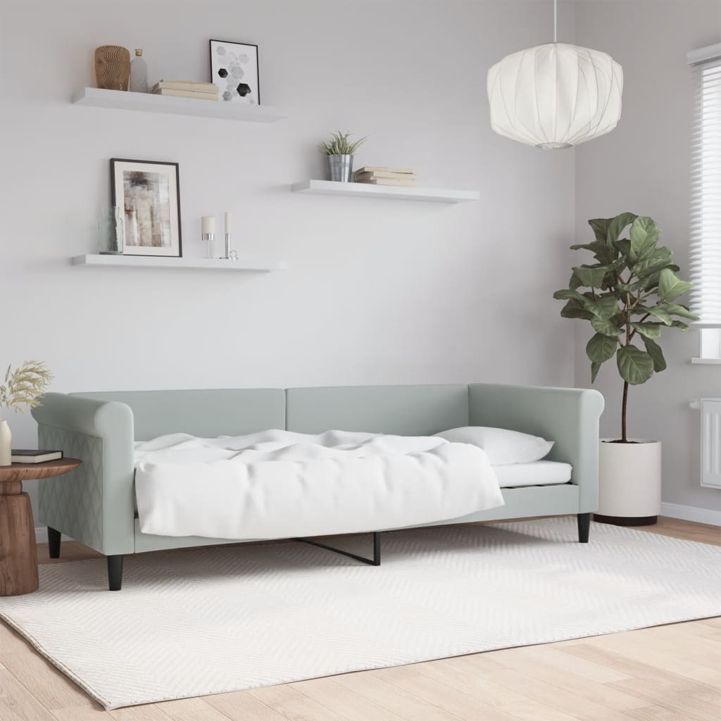 vidaXL Posteľný rám bledosivý 80x200 cm zamat