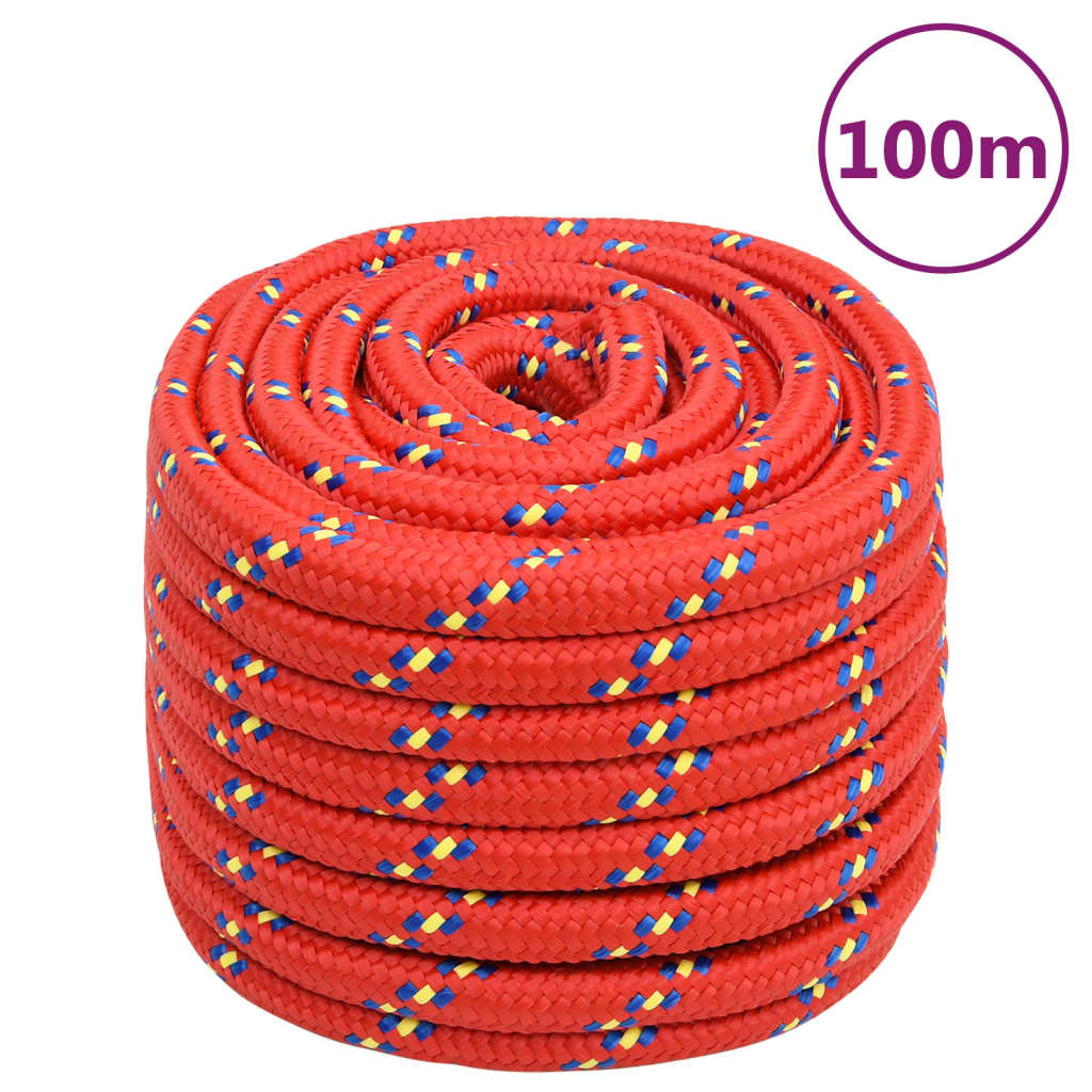 vidaXL Lodné lano červené 20 mm 100 m polypropylén