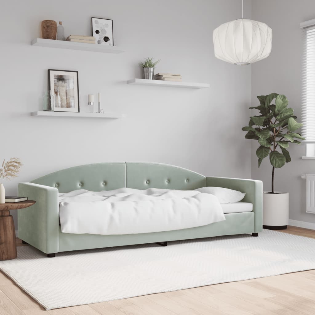 vidaXL Posteľný rám bledosivý 80x200 cm zamat