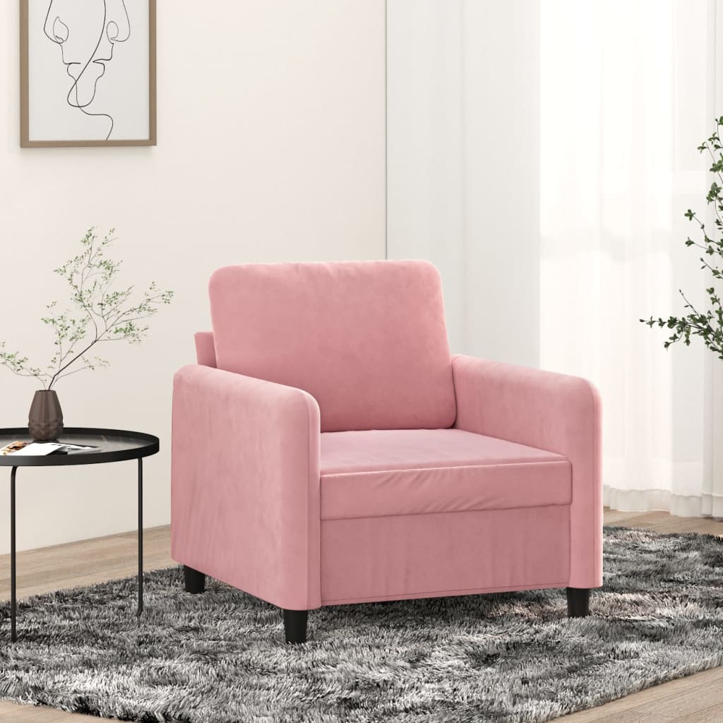 vidaXL Kreslo ružové 60 cm zamat