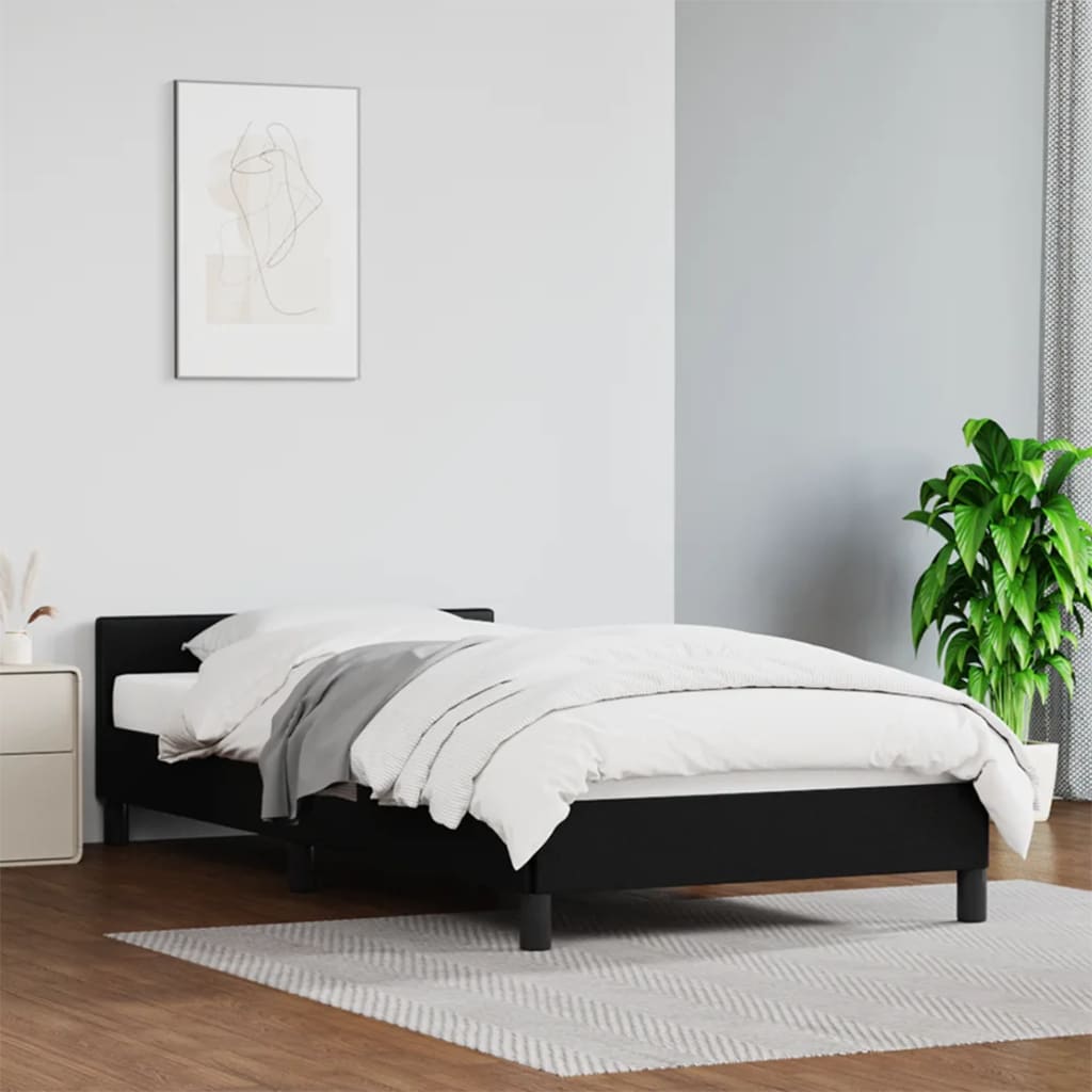 vidaXL Posteľný rám s čelom čierny 100x200 cm umelá koža