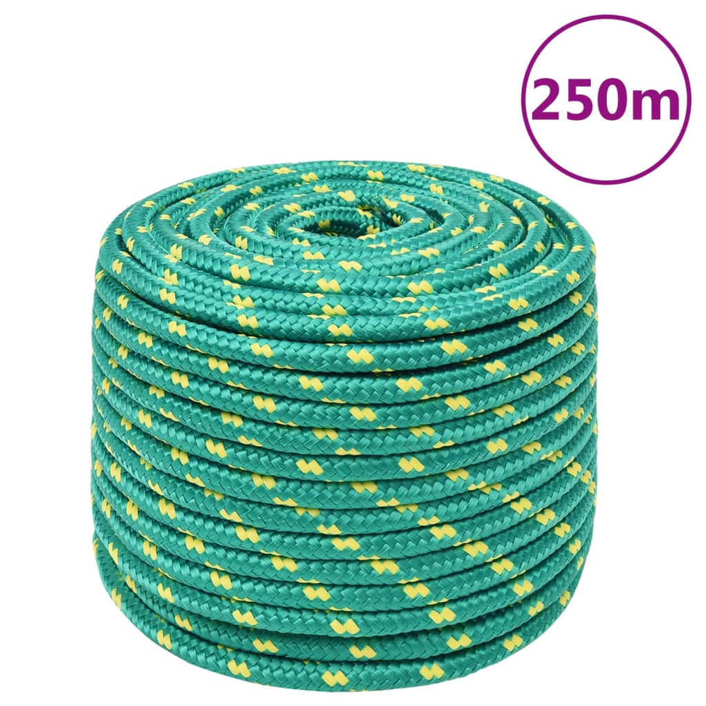 vidaXL Lodné lano zelené 14 mm 250 m polypropylén