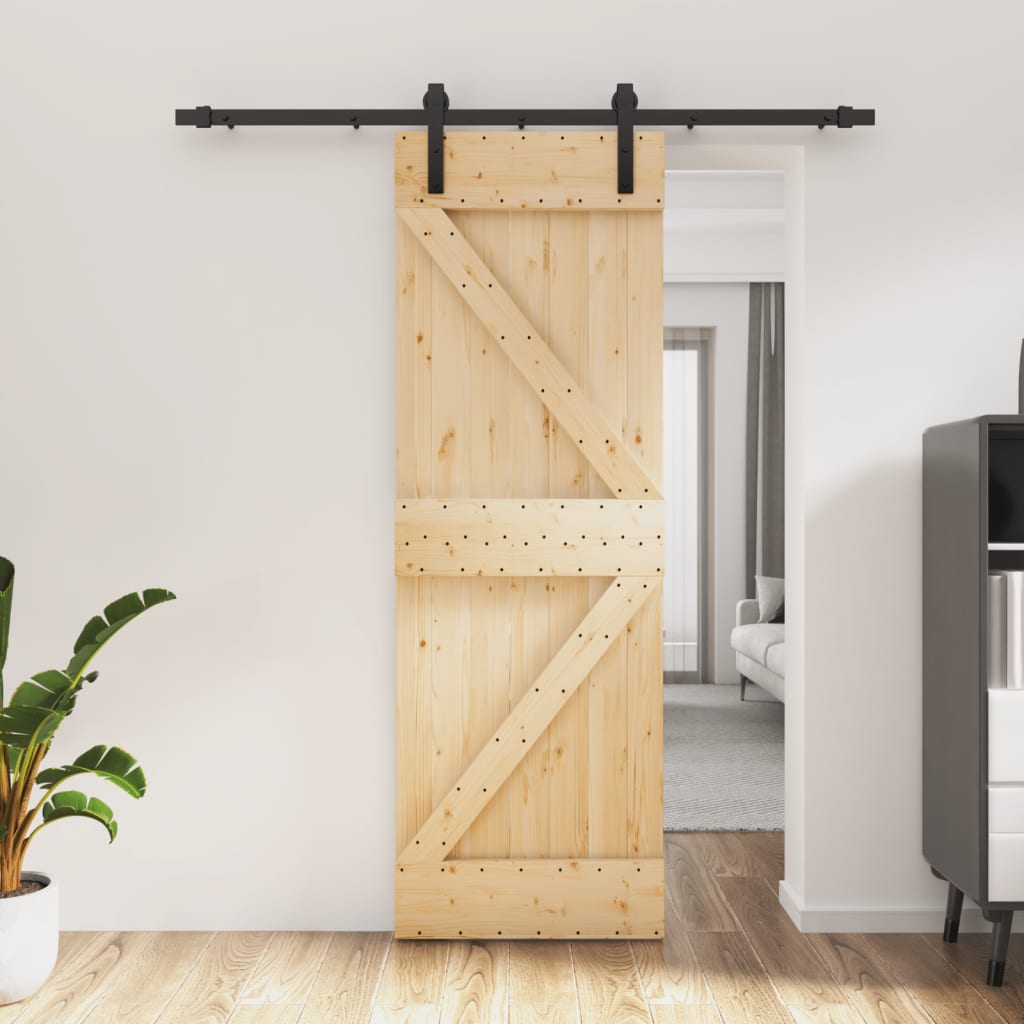 vidaXL Posuvné dvere so sadou kovania 70x210 cm borovicový masív