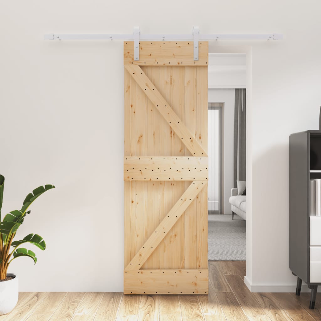 vidaXL Posuvné dvere so sadou kovania 70x210 cm borovicový masív