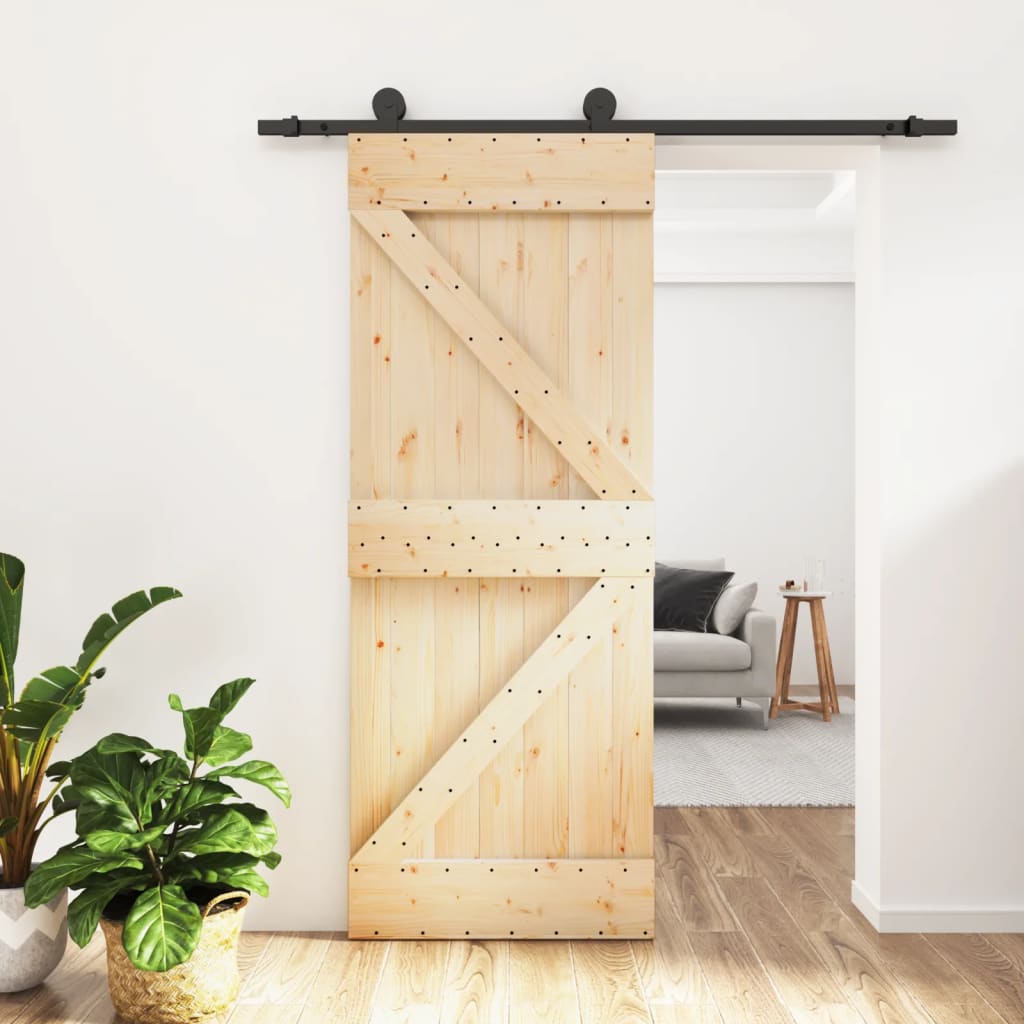 vidaXL Posuvné dvere so sadou kovania 70x210 cm borovicový masív