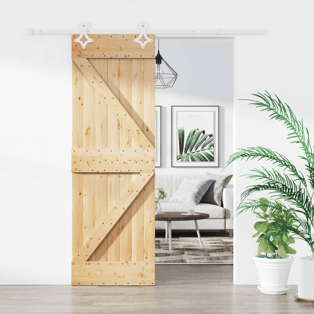 vidaXL Posuvné dvere so sadou kovania 70x210 cm borovicový masív