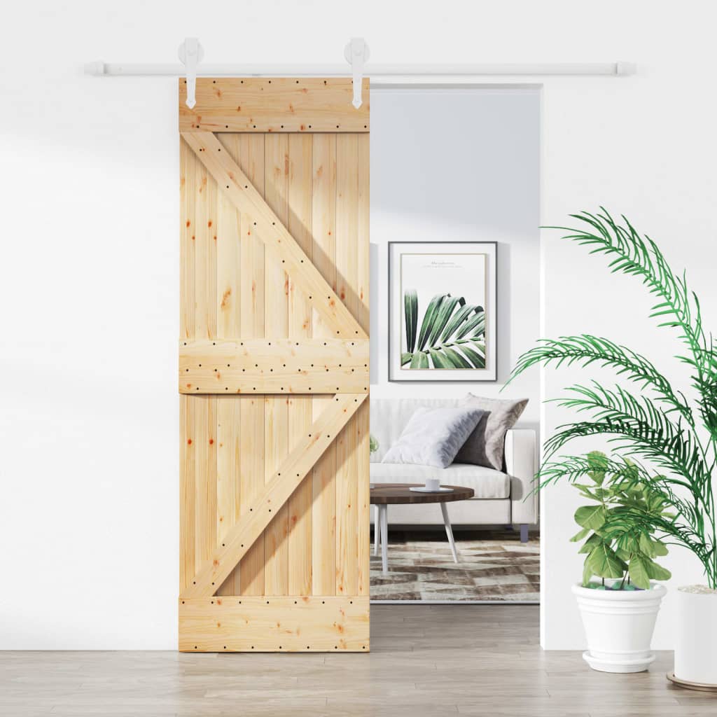 vidaXL Posuvné dvere so sadou kovania 70x210 cm borovicový masív