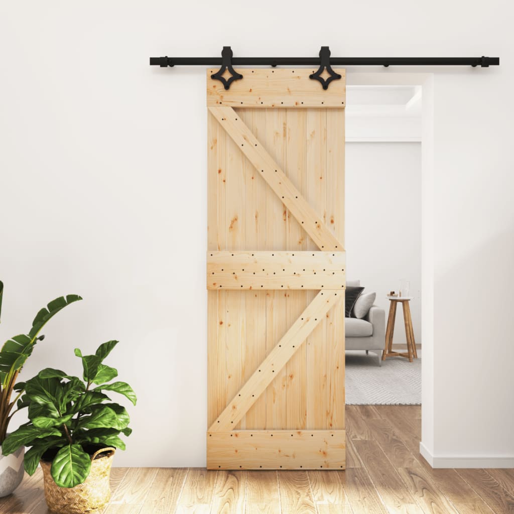 vidaXL Posuvné dvere so sadou kovania 70x210 cm borovicový masív