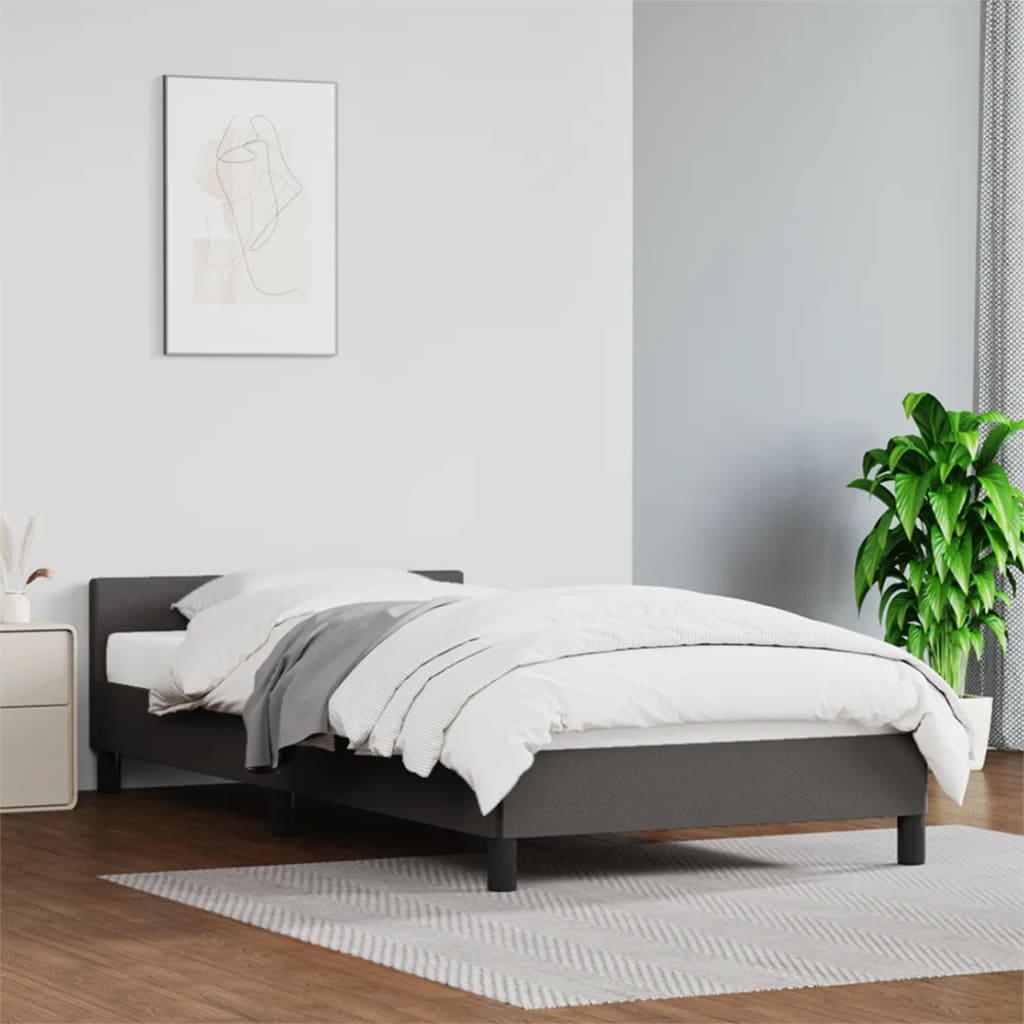 vidaXL Posteľný rám s čelom sivý 80x200 cm umelá koža