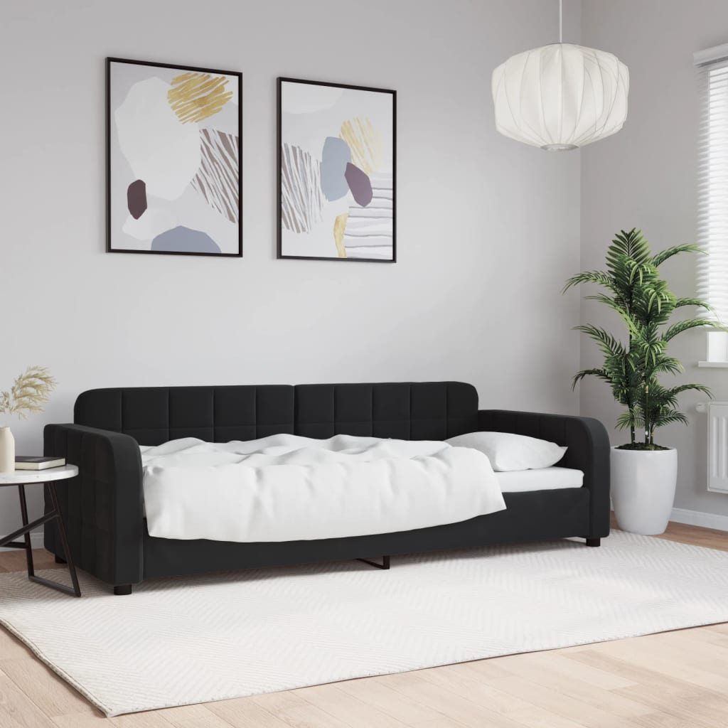 vidaXL Denná posteľ čierna 80x200 cm zamat