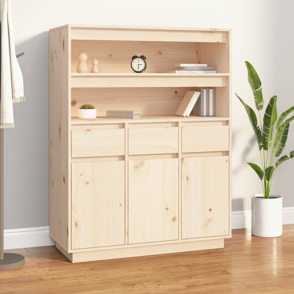 vidaXL Vysoká skrinka 89x40x116,5 cm masívna borovica