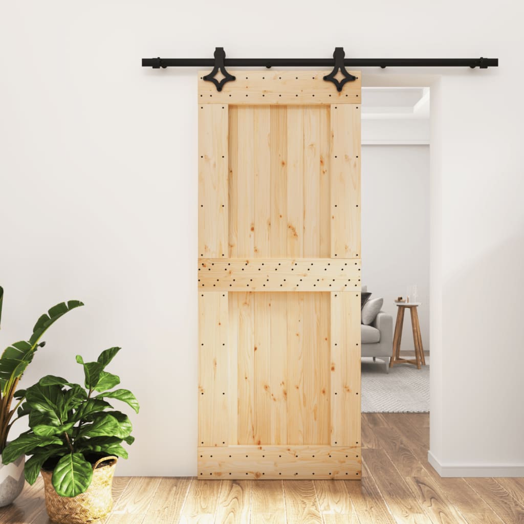 vidaXL Posuvné dvere so sadou kovania 85x210 cm borovicový masív