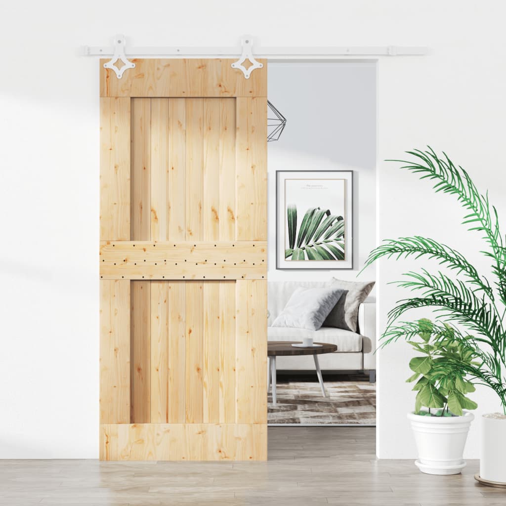 vidaXL Posuvné dvere so sadou kovania 85x210 cm borovicový masív
