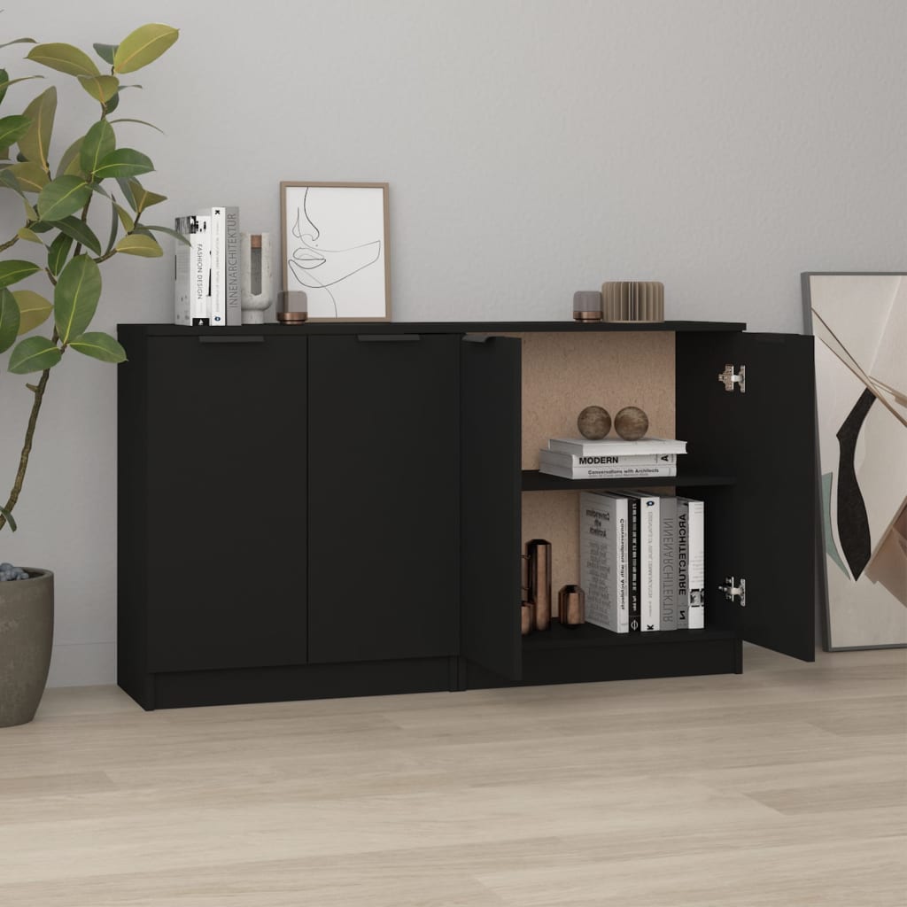 vidaXL Komody 2 ks čierna 60x30x70 cm spracované drevo